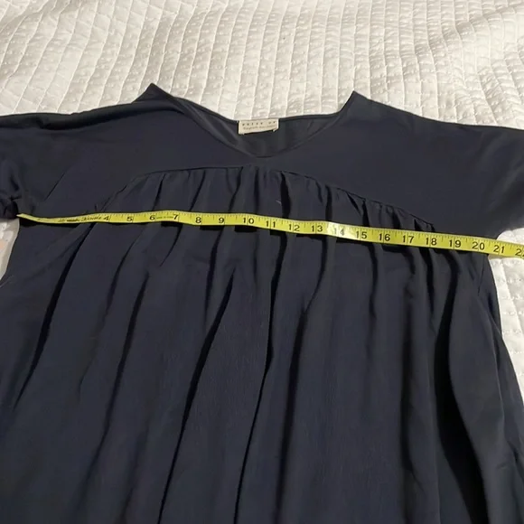 Dress Up navy vneck dress m nwt - Picture 6 of 7